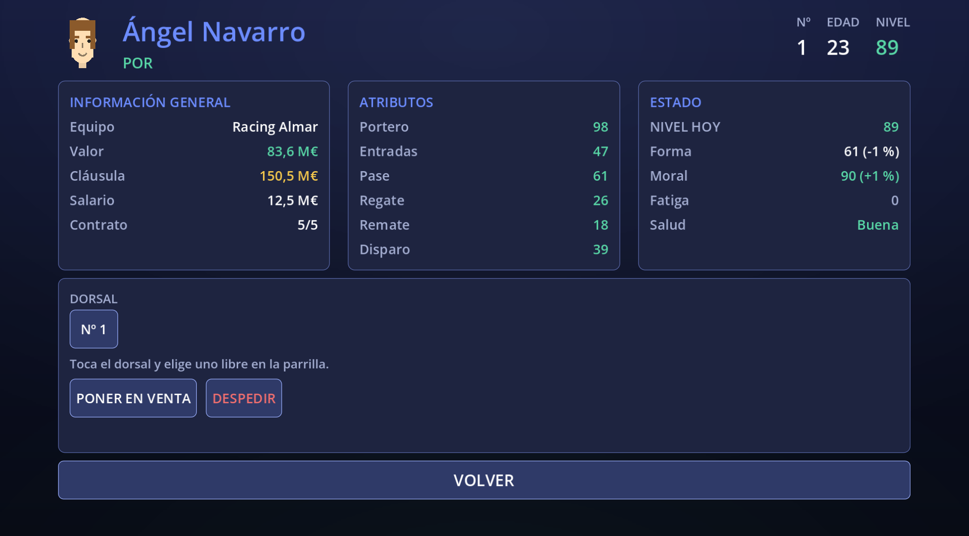 Ficha de jugador